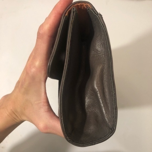 Hobo gray leather clutch bag